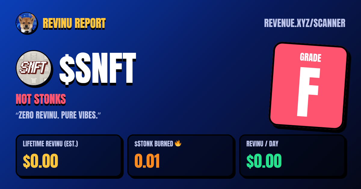 REVINU report card for $SNFT