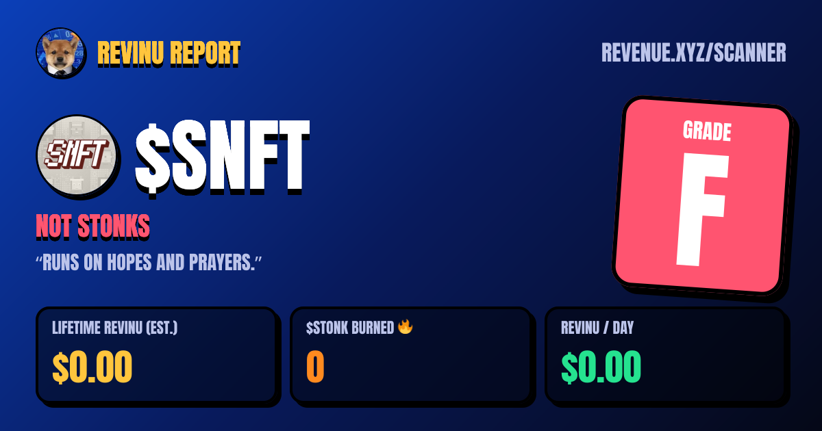REVINU report card for $SNFT